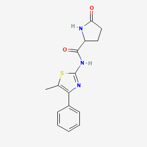 molecular formula C15H15N3O2S B5024006 N-(5-methyl-4-phenyl-1,3-thiazol-2-yl)-5-oxoprolinamide 