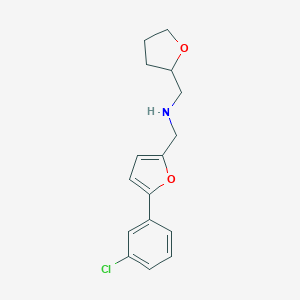 molecular formula C16H18ClNO2 B502401 1-[5-(3-chlorophenyl)furan-2-yl]-N-(tetrahydrofuran-2-ylmethyl)methanamine 