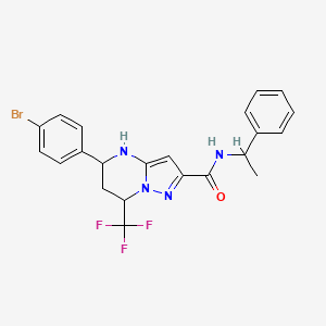 molecular formula C22H20BrF3N4O B5024029 5-(4-bromophenyl)-N-(1-phenylethyl)-7-(trifluoromethyl)-4,5,6,7-tetrahydropyrazolo[1,5-a]pyrimidine-2-carboxamide 