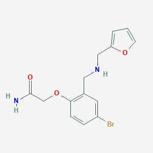 molecular formula C14H15BrN2O3 B502403 2-(4-Bromo-2-{[(furan-2-ylmethyl)amino]methyl}phenoxy)acetamide 