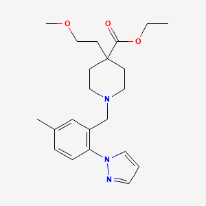 ethyl 4-(2-methoxyethyl)-1-[5-methyl-2-(1H-pyrazol-1-yl)benzyl]-4-piperidinecarboxylate