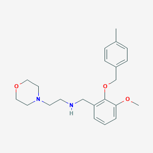 molecular formula C22H30N2O3 B502404 N-{3-methoxy-2-[(4-methylbenzyl)oxy]benzyl}-2-(morpholin-4-yl)ethanamine 