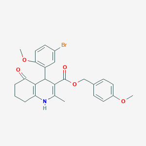 4-methoxybenzyl 4-(5-bromo-2-methoxyphenyl)-2-methyl-5-oxo-1,4,5,6,7,8-hexahydro-3-quinolinecarboxylate