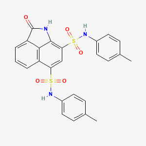 molecular formula C25H21N3O5S2 B5024064 N,N'-bis(4-methylphenyl)-2-oxo-1,2-dihydrobenzo[cd]indole-6,8-disulfonamide 