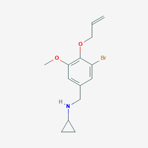 molecular formula C14H18BrNO2 B502407 N-[3-bromo-5-methoxy-4-(prop-2-en-1-yloxy)benzyl]cyclopropanamine 