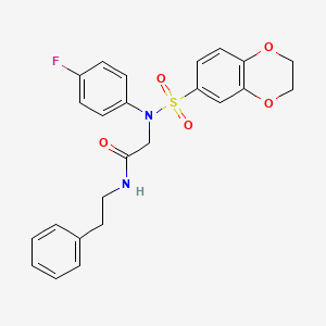 N~2~-(2,3-dihydro-1,4-benzodioxin-6-ylsulfonyl)-N~2~-(4-fluorophenyl)-N~1~-(2-phenylethyl)glycinamide