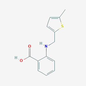 molecular formula C13H13NO2S B502408 2-{[(5-Methylthiophen-2-yl)methyl]amino}benzoic acid 