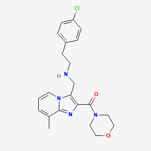 molecular formula C22H25ClN4O2 B5024083 2-(4-chlorophenyl)-N-{[8-methyl-2-(4-morpholinylcarbonyl)imidazo[1,2-a]pyridin-3-yl]methyl}ethanamine 