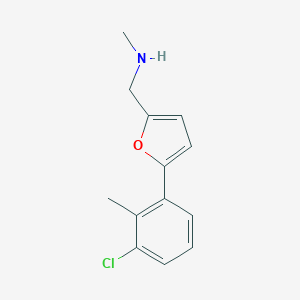 molecular formula C13H14ClNO B502409 1-[5-(3-chloro-2-methylphenyl)furan-2-yl]-N-methylmethanamine 