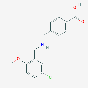 molecular formula C16H16ClNO3 B502410 4-{[(5-Chloro-2-methoxybenzyl)amino]methyl}benzoic acid 