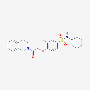 molecular formula C24H30N2O4S B5024101 N-cyclohexyl-4-[2-(3,4-dihydro-2(1H)-isoquinolinyl)-2-oxoethoxy]-3-methylbenzenesulfonamide 