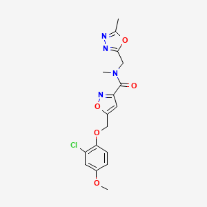 molecular formula C17H17ClN4O5 B5024113 5-[(2-chloro-4-methoxyphenoxy)methyl]-N-methyl-N-[(5-methyl-1,3,4-oxadiazol-2-yl)methyl]-3-isoxazolecarboxamide 