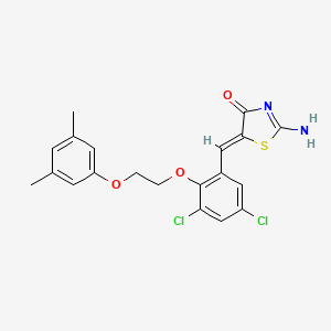 molecular formula C20H18Cl2N2O3S B5024118 5-{3,5-dichloro-2-[2-(3,5-dimethylphenoxy)ethoxy]benzylidene}-2-imino-1,3-thiazolidin-4-one 