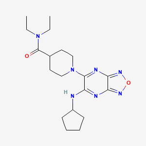 molecular formula C19H29N7O2 B5024124 1-[6-(cyclopentylamino)[1,2,5]oxadiazolo[3,4-b]pyrazin-5-yl]-N,N-diethyl-4-piperidinecarboxamide 