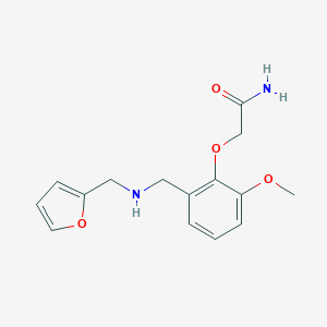 molecular formula C15H18N2O4 B502414 2-(2-{[(2-Furylmethyl)amino]methyl}-6-methoxyphenoxy)acetamide 