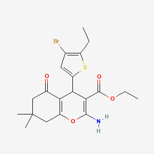 ethyl 2-amino-4-(4-bromo-5-ethyl-2-thienyl)-7,7-dimethyl-5-oxo-5,6,7,8-tetrahydro-4H-chromene-3-carboxylate