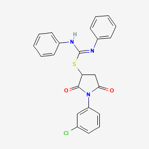 1-(3-chlorophenyl)-2,5-dioxo-3-pyrrolidinyl N,N'-diphenylimidothiocarbamate