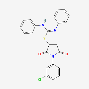 molecular formula C23H18ClN3O2S B5024157 1-(3-chlorophenyl)-2,5-dioxo-3-pyrrolidinyl N,N'-diphenylimidothiocarbamate 