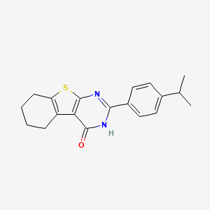 molecular formula C19H20N2OS B5024165 2-(4-isopropylphenyl)-5,6,7,8-tetrahydro[1]benzothieno[2,3-d]pyrimidin-4(3H)-one CAS No. 5952-69-2