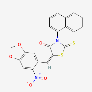 molecular formula C21H12N2O5S2 B5024170 3-(1-naphthyl)-5-[(6-nitro-1,3-benzodioxol-5-yl)methylene]-2-thioxo-1,3-thiazolidin-4-one 