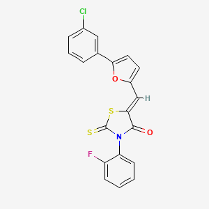 5-{[5-(3-chlorophenyl)-2-furyl]methylene}-3-(2-fluorophenyl)-2-thioxo-1,3-thiazolidin-4-one