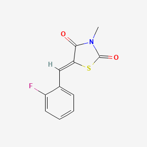 molecular formula C11H8FNO2S B5024187 5-(2-fluorobenzylidene)-3-methyl-1,3-thiazolidine-2,4-dione 