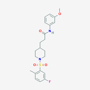 3-{1-[(5-fluoro-2-methylphenyl)sulfonyl]-4-piperidinyl}-N-(3-methoxyphenyl)propanamide