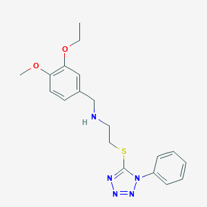 molecular formula C19H23N5O2S B502420 N-(3-ethoxy-4-methoxybenzyl)-2-[(1-phenyl-1H-tetrazol-5-yl)sulfanyl]ethanamine 