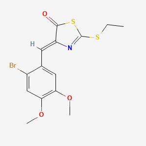 molecular formula C14H14BrNO3S2 B5024201 4-(2-bromo-4,5-dimethoxybenzylidene)-2-(ethylthio)-1,3-thiazol-5(4H)-one 