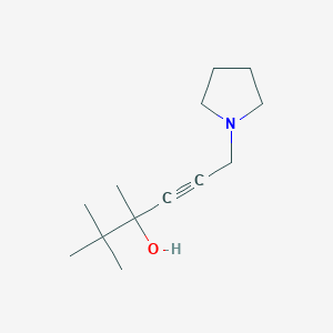 molecular formula C13H23NO B5024219 2,2,3-trimethyl-6-(1-pyrrolidinyl)-4-hexyn-3-ol 