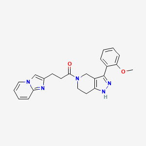 molecular formula C23H23N5O2 B5024234 5-(3-imidazo[1,2-a]pyridin-2-ylpropanoyl)-3-(2-methoxyphenyl)-4,5,6,7-tetrahydro-1H-pyrazolo[4,3-c]pyridine 