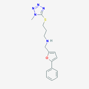 molecular formula C16H19N5OS B502424 N-{3-[(1-methyl-1H-tetrazol-5-yl)thio]propyl}-N-[(5-phenyl-2-furyl)methyl]amine 