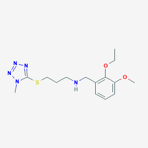 molecular formula C15H23N5O2S B502425 N-(2-ethoxy-3-methoxybenzyl)-3-[(1-methyl-1H-tetrazol-5-yl)sulfanyl]propan-1-amine 