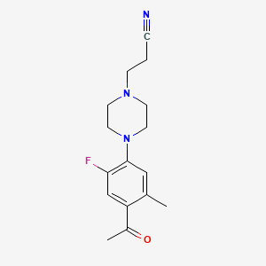 3-[4-(4-acetyl-2-fluoro-5-methylphenyl)-1-piperazinyl]propanenitrile