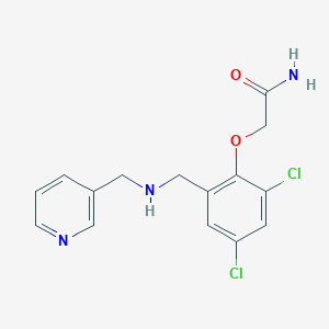 molecular formula C15H15Cl2N3O2 B502431 2-(2,4-Dichloro-6-{[(3-pyridinylmethyl)amino]methyl}phenoxy)acetamide 