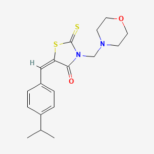 molecular formula C18H22N2O2S2 B5024317 5-(4-isopropylbenzylidene)-3-(4-morpholinylmethyl)-2-thioxo-1,3-thiazolidin-4-one 