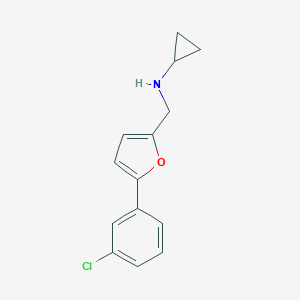 molecular formula C14H14ClNO B502432 N-{[5-(3-chlorophenyl)-2-furyl]methyl}cyclopropanamine 