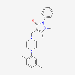 molecular formula C24H30N4O B5024322 4-{[4-(2,5-dimethylphenyl)-1-piperazinyl]methyl}-1,5-dimethyl-2-phenyl-1,2-dihydro-3H-pyrazol-3-one 