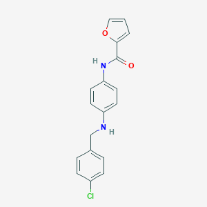 molecular formula C18H15ClN2O2 B502436 N-{4-[(4-chlorobenzyl)amino]phenyl}furan-2-carboxamide 
