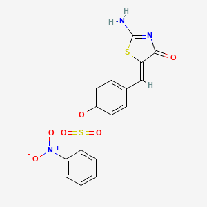 4-[(2-imino-4-oxo-1,3-thiazolidin-5-ylidene)methyl]phenyl 2-nitrobenzenesulfonate