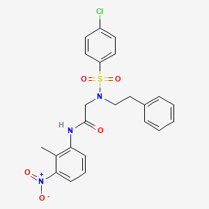 molecular formula C23H22ClN3O5S B5024427 N~2~-[(4-chlorophenyl)sulfonyl]-N~1~-(2-methyl-3-nitrophenyl)-N~2~-(2-phenylethyl)glycinamide 