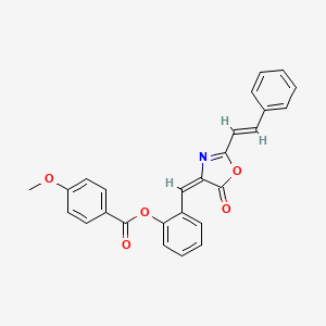 2-{[5-oxo-2-(2-phenylvinyl)-1,3-oxazol-4(5H)-ylidene]methyl}phenyl 4-methoxybenzoate