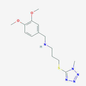 molecular formula C14H21N5O2S B502446 N-(3,4-dimethoxybenzyl)-N-{3-[(1-methyl-1H-tetrazol-5-yl)thio]propyl}amine 