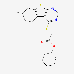 cyclohexyl [(7-methyl-5,6,7,8-tetrahydro[1]benzothieno[2,3-d]pyrimidin-4-yl)thio]acetate