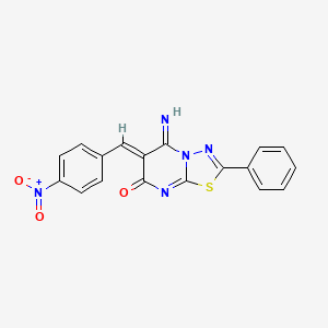 molecular formula C18H11N5O3S B5024498 5-imino-6-(4-nitrobenzylidene)-2-phenyl-5,6-dihydro-7H-[1,3,4]thiadiazolo[3,2-a]pyrimidin-7-one 