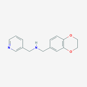 molecular formula C15H16N2O2 B502450 1-(2,3-dihydro-1,4-benzodioxin-6-yl)-N-(pyridin-3-ylmethyl)methanamine 