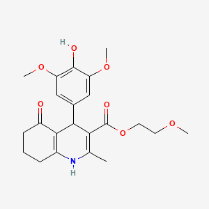 molecular formula C22H27NO7 B5024500 2-methoxyethyl 4-(4-hydroxy-3,5-dimethoxyphenyl)-2-methyl-5-oxo-1,4,5,6,7,8-hexahydro-3-quinolinecarboxylate 