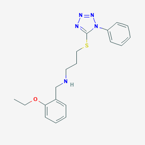 molecular formula C19H23N5OS B502452 N-(2-ethoxybenzyl)-3-[(1-phenyl-1H-tetrazol-5-yl)thio]propan-1-amine 