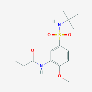 molecular formula C14H22N2O4S B5024524 N-{5-[(tert-butylamino)sulfonyl]-2-methoxyphenyl}propanamide 