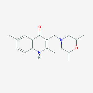 3-[(2,6-dimethyl-4-morpholinyl)methyl]-2,6-dimethyl-4-quinolinol